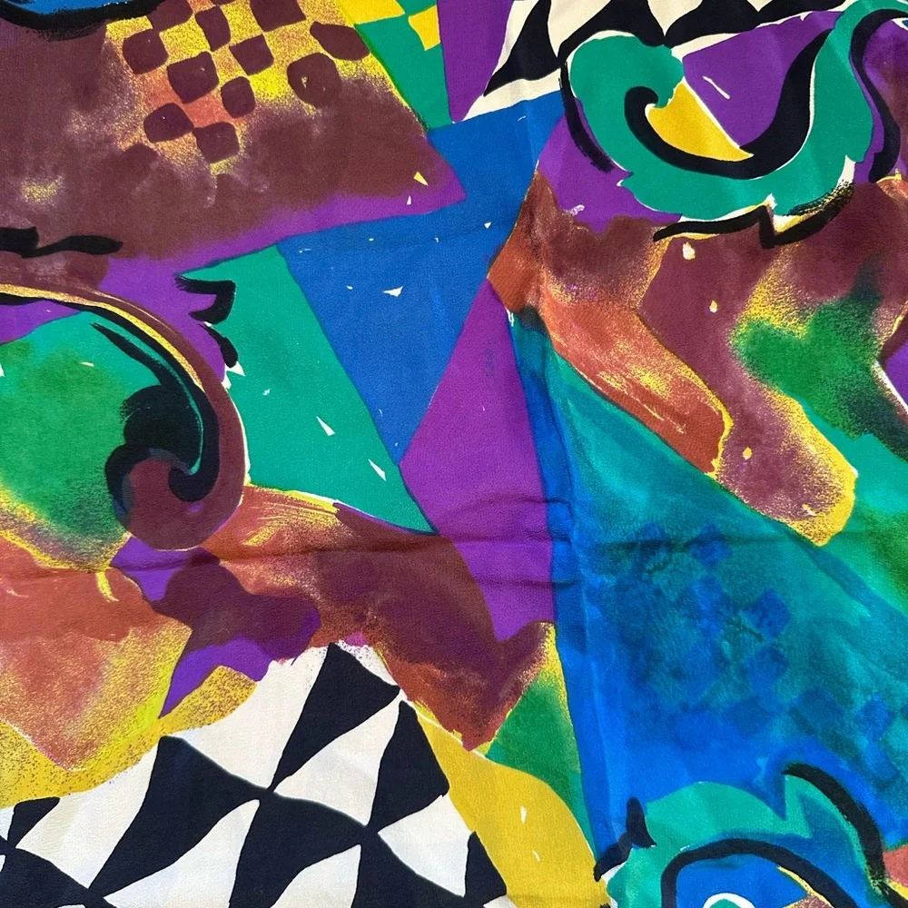 ✨5/$25 Jerome Leplat Abstract Silk Scarf Made In Italy